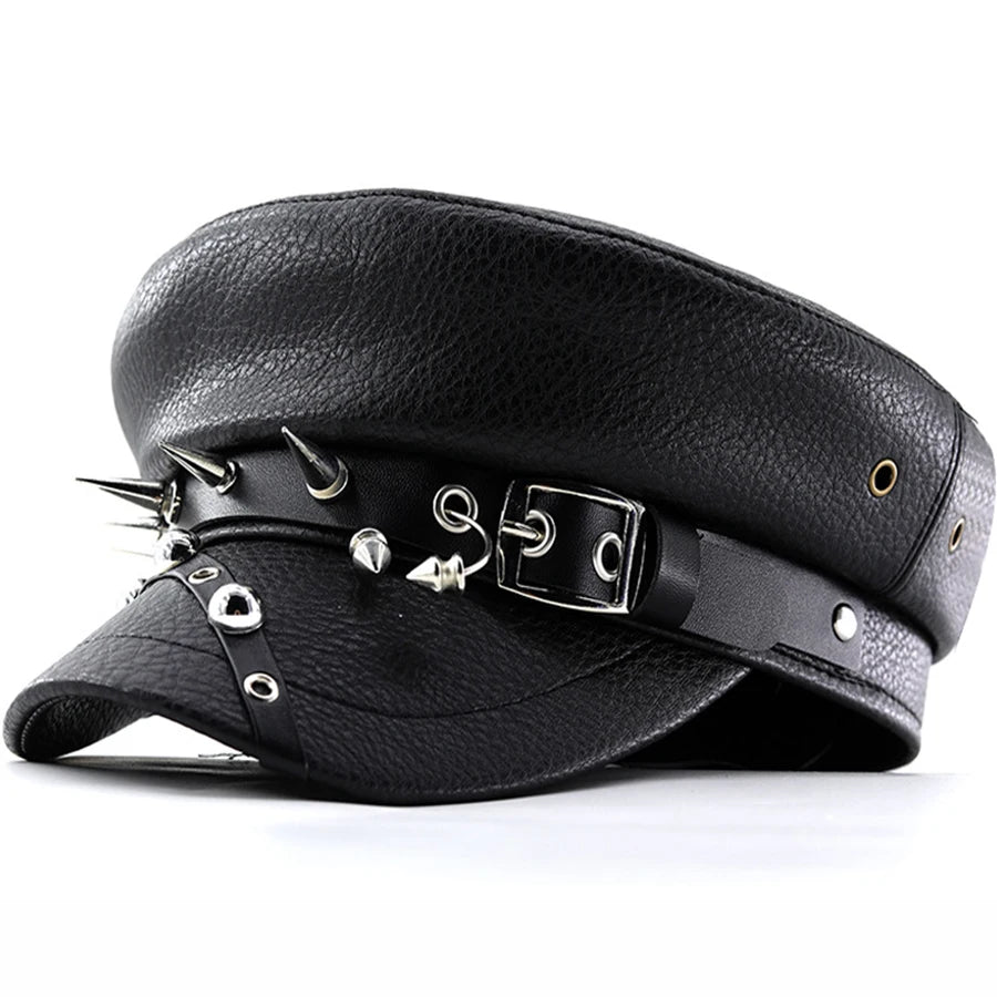 Boina Trendy Feminina em Couro Sintético – Visual Militar e Elegante – (Promoção de Inverno 2025)